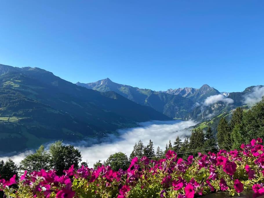 Ferienhaus Zillertal Panorama Blick Balkon Sauna Zellberg Kültér fotó