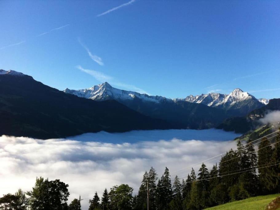 Ferienhaus Zillertal Panorama Blick Balkon Sauna Zellberg Kültér fotó